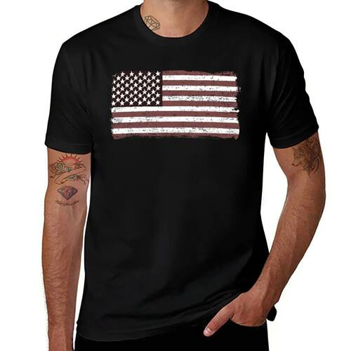 American Flag Faded - USA Retro Vintage Design T-Shirt for a