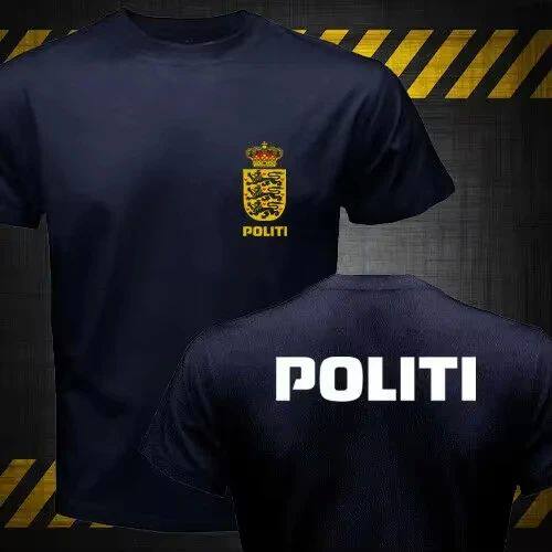 New Dansk Danish Denmark Politi Unit Logo Men Tshirt 100% Co