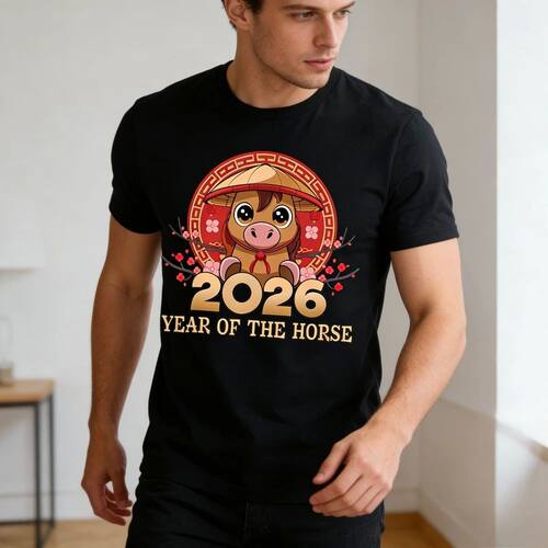 Chinese New Year 2026 Year of The Horse T-Shirt Cute Cartoon