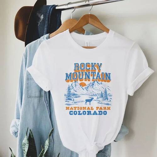 396Rocky Mountain National Park T-Shirt Vintage Women Loose