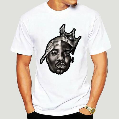 men summe T-shirt brand top tees tupac biggie split t shirt
