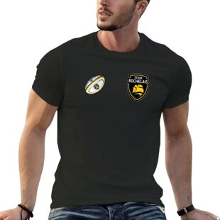 Stade Rochelais Rugby design T-Shirt black t shirts anime he