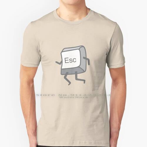 Esc Button-Escaping 100% Cotton T Shirt Funny Nerd Humor Esc