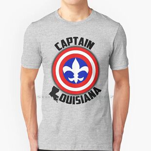 Captain Louisiana-Fleur De Lis 100% Cotton T Shirt Shield Fl