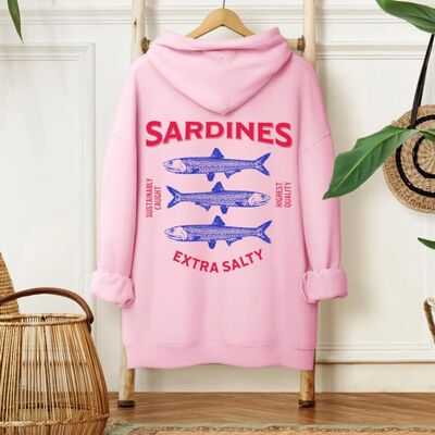 Sardines Hoodie Fish Sweatshirt Trendy Tinned Fish Fisherman