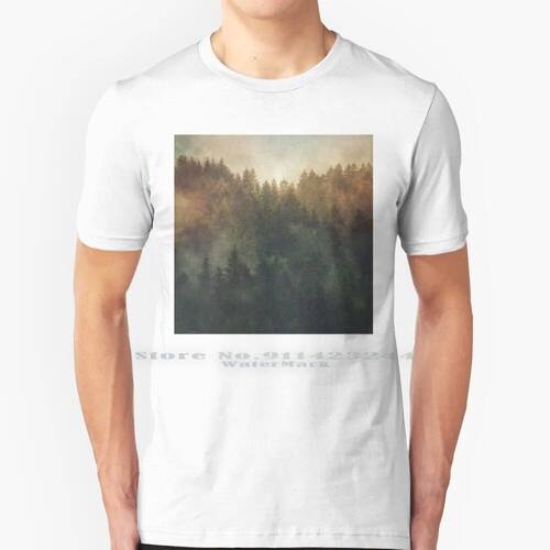 Asleep 100% Cotton T Shirt Landscape Mood Forest Mountain Ad