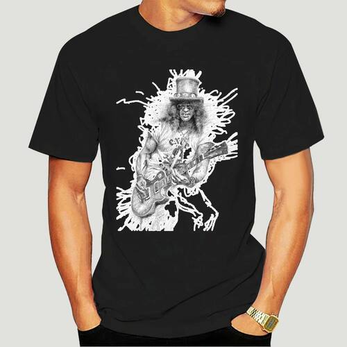 cotton tshirt Slash Drawn Rock Music T-Shirt Guns Roses Indi