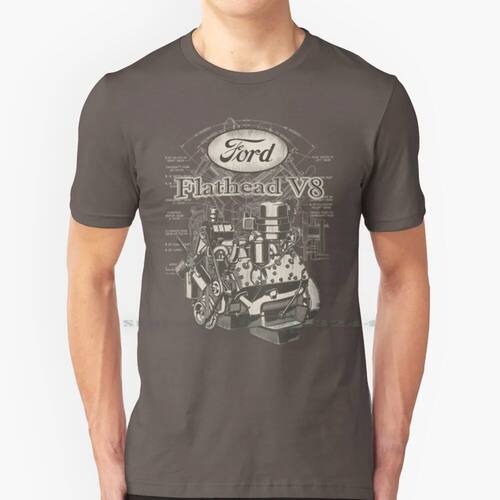 Flathead V8 100% Cotton T Shirt V8 Flathead Hot Rod Engine F