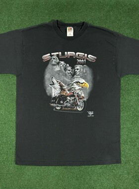 Vintage Y2K 2001 Sturgis Motorcycle Rally T-Shirt Graphic Sh