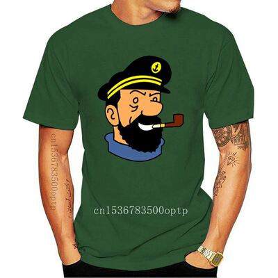 Captain Haddock Tintin Cartoon Comic T Shirt T-shirt Novelty