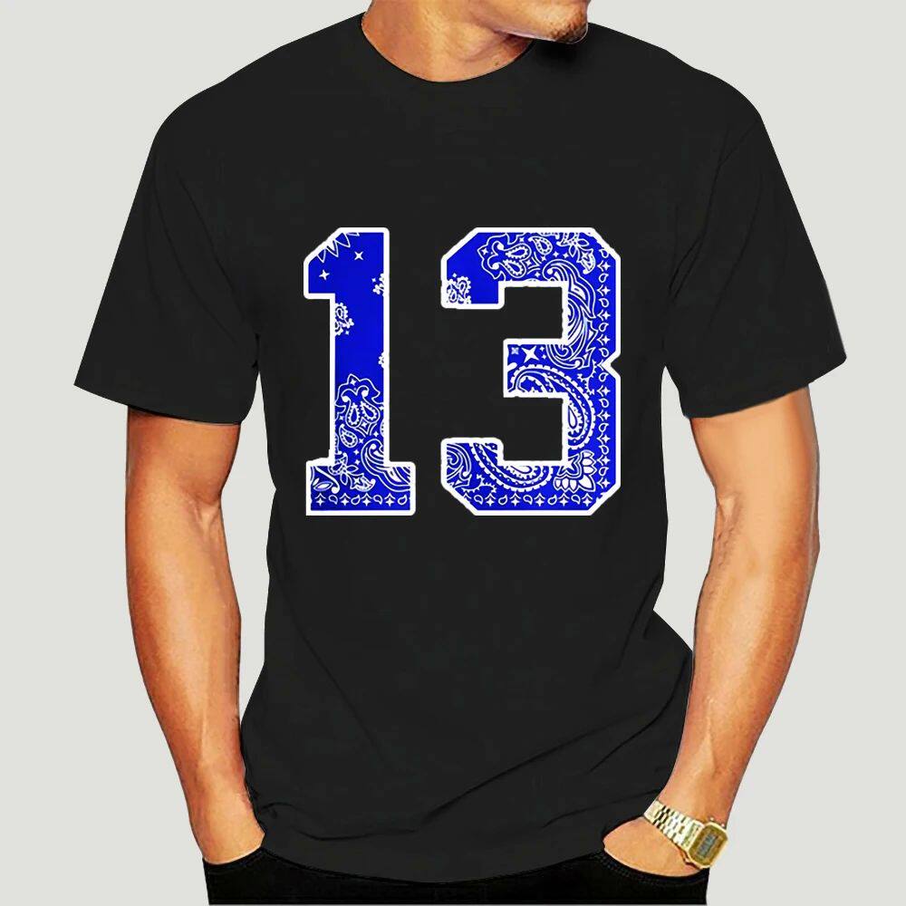 2019 New Men T Shirt Blue # 13 Tee Crew T Shirt Urban Wear P