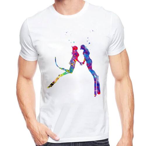 2022 Couple T-shirt Scuba Diver T-shirt Tee Dive Funny Birth