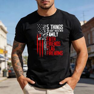 Faith Family Friends Ar15 American Flag T-Shirt Veterans and