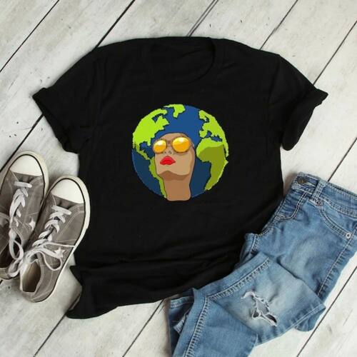 Afro Mother Earth Shirt Earth Day T-Shirt Climate Change TSh