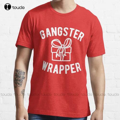 New Gangster Wrapper Funny Christmas T-Shirt Cotton Tee Shir