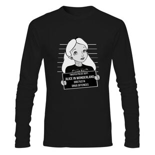 Man Clothing Twisted Punk Alice In Wonderland Mugshot T-Shir