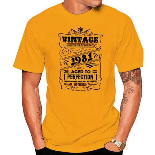 Plus Size Vintage Aged To Perfection 1981 Tee Shirts Men Gru