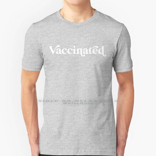Retro Vaccinated Design In With Blue Background 100% Cotton