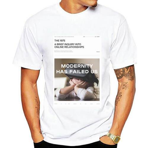 T-SHIRT pour hommes, blanc, ROCK, musique, thème en vogue,