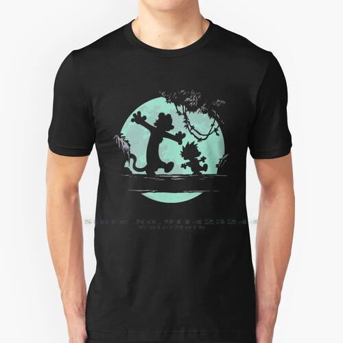 New Shilouet Hobbs 100% Cotton T Shirt Bill Waterson Comics