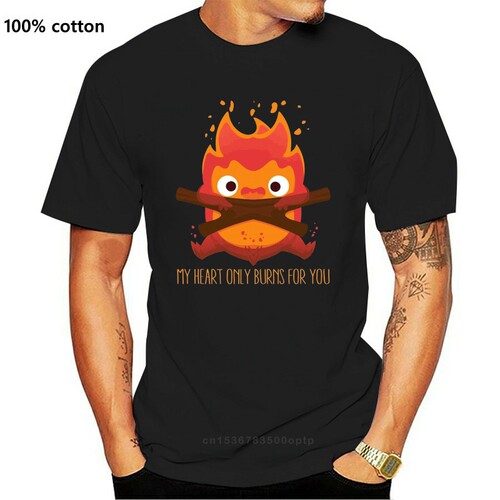 New The Fire Demon T shirt Calcifer Howl Moving Castle Studi