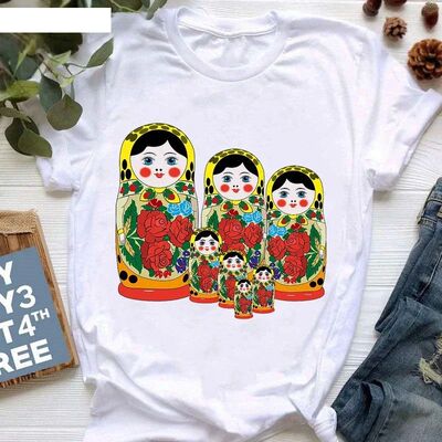 Matryoshka Doll T Shirt  2023 Funny Summer Fashion Tshirt  R