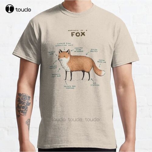 New Anatomy Of A Fox Classic T-Shirt Cotton Men Tee Shirt T-