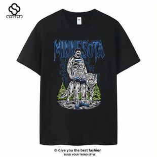 Timberwolves Edwards Black Large Size Short Sleeve Men's and