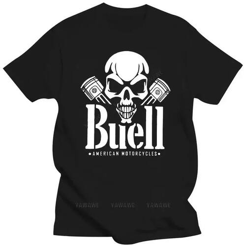 LE Buell American Motorcycles Skull Piston T-shirt Men's Rou