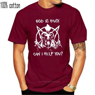 Satan God Is Busy Can I Help You Tshirt Men Black M - 3Xl Ca