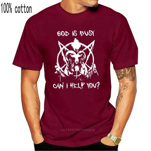 Satan God Is Busy Can I Help You Tshirt Men Black M - 3Xl Ca