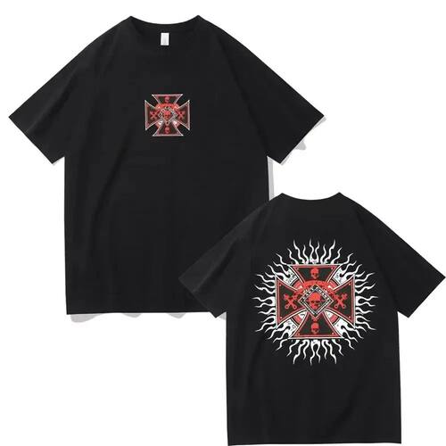 West Coast Choppers Cross Frame Print Tshirt Summer Male Hip