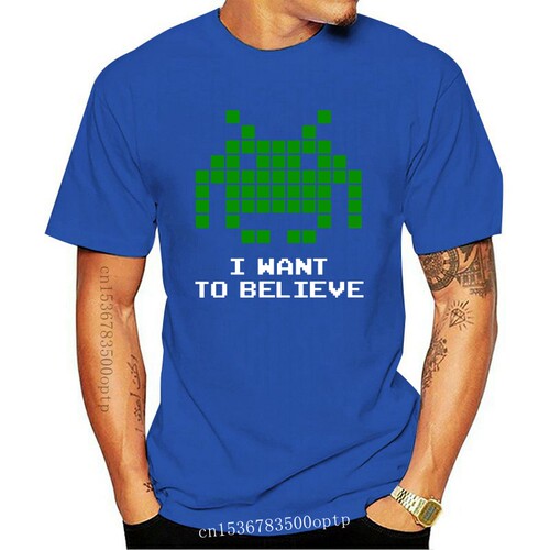 New I Want To Believe Space Invaders T shirt ( Retro Arcade