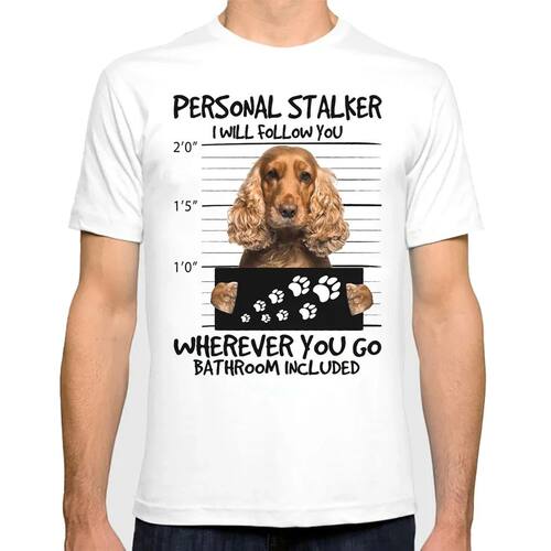 Funny Cocker Spaniel/Border Collie Print T-Shirt Fashion Men
