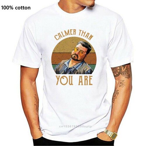 The Big Lebowski Calmer Than You Are Vintage Men T-Shirt Cot