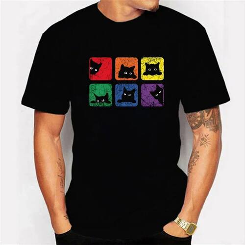 FP Short Sleeve Tees Men's T-shirt Pride Cat Lover T Shirt T