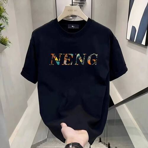 Summer Men's Crew Neck Sports T-Shirt Trendy Men's Printed C