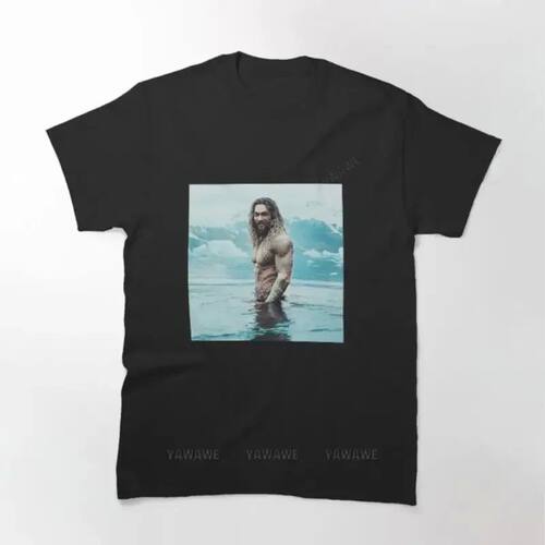 New arrived black short sleeve brand cotton top Jason Momoa
