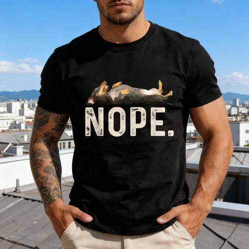 Nope Lazy Dachshund T-Shirt Funny Cute Wiener Dog Graphic Pr