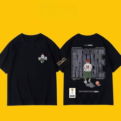Bkmk Japanese Cartoon SLAM DUNK Short-sleeved T-shirt Men's
