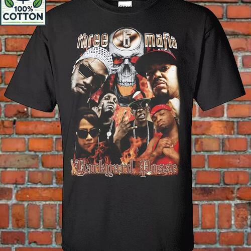 Three 6 Mafia Bootleg Rap Tee Retro Hip-Hop Graphic T-Shirt
