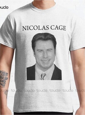 Nicolas Cage John Travolta Faceoff  Classic T-Shirt Black An