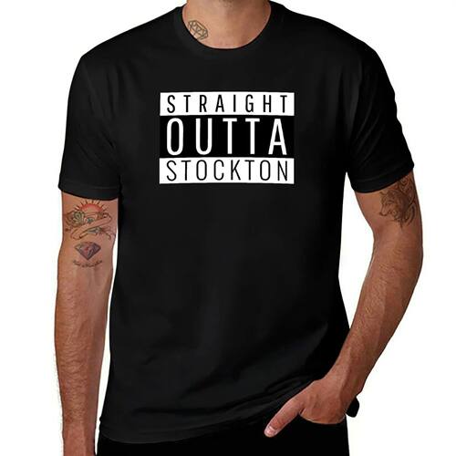 Straight Outta Stockton California T-Shirt hippie clothes gr
