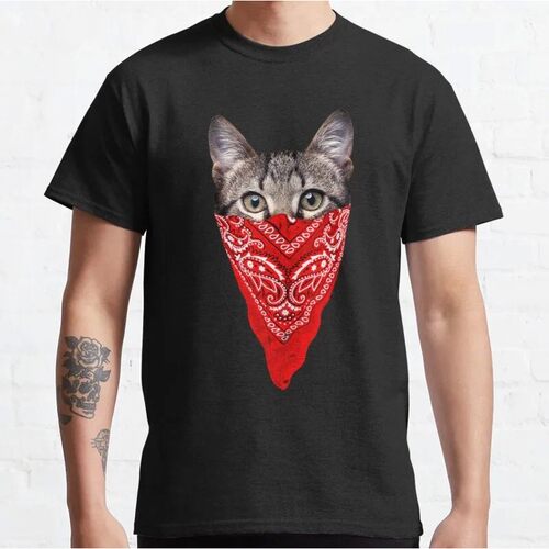 New Gangster Cat Classic T-Shirt Cotton Men Tee Shirt Pride?