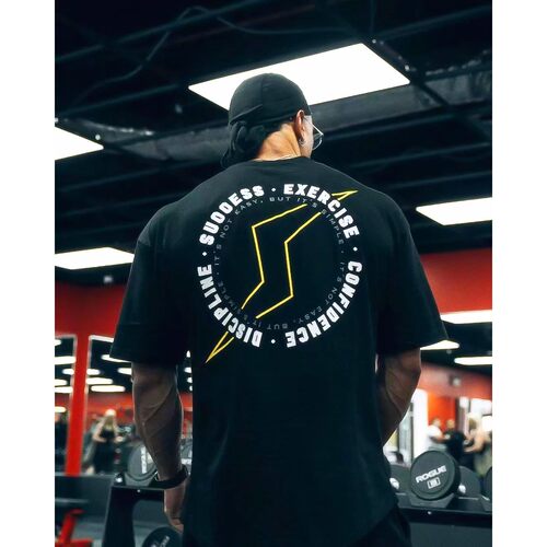 Men's Fitness Training Sports Loose T-Shirt Printed Fashion