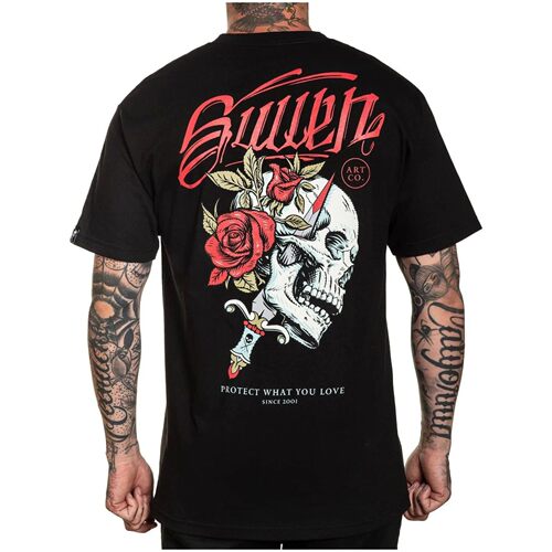 Sullen Men's Graphic Skull Roses Short Sleeve T-Shirt Black