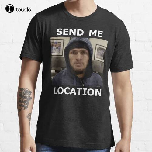 New Khabib Nurmagomedov 'Send Me Location' T-Shirt Cotton Me
