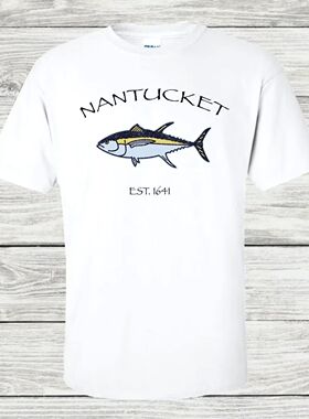 Massachusetts Nantucket Island Resort Fishing Tuna T Shirt.