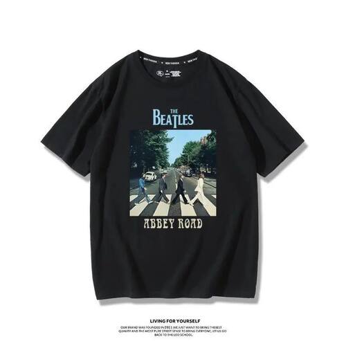The Beatles Beatles Black Large Size Men's and Women's T-Shi