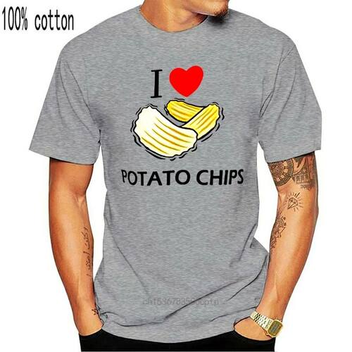 Men T Shirt Potato Chips T Shirt Funny t-shirt Novelty Tshir